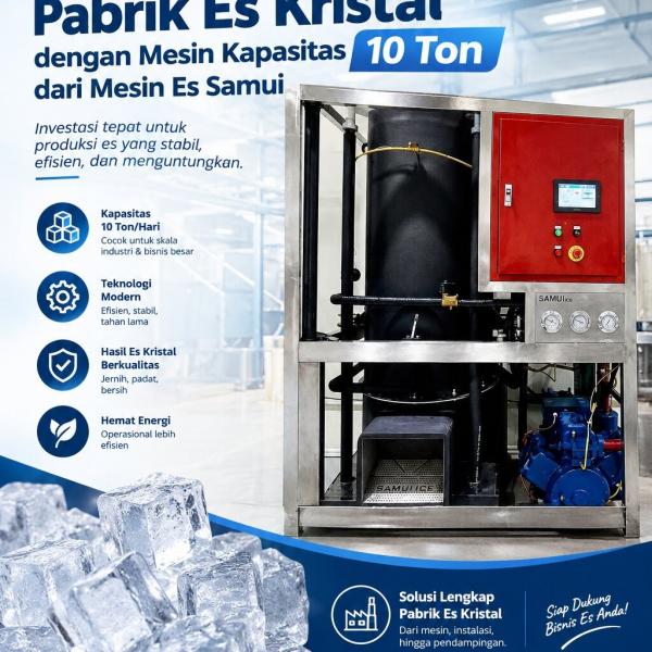 Strategi Membangun Pabrik Es Kristal dengan Mesin Kapasitas 10 Ton dari Mesin Es SAMUI